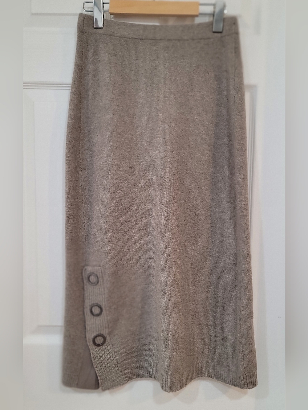 Max Studio Knit Midi Skirt in Taupe Gray
